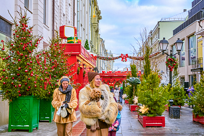 Новогоднее оформление Столешникова переулка